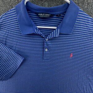 Polo Golf Ralph Lauren Striped Blue White Short Sleeve Polo Shirt XL Pink